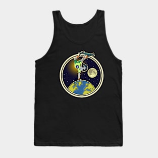 Grey Alien Skateboarder Tank Top